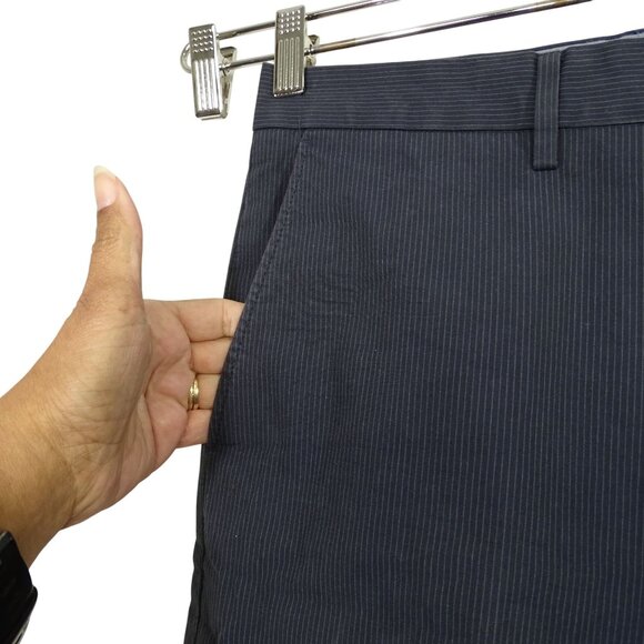 J Crew Classic Fit Blue Pinstripe Dress Pants Men Size 33 x 30 Cotton Work - Picture 2 of 13